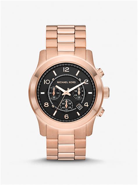 mens michael kors runaway rose gold watch|Oversized Runway Rose Gold.